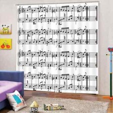 songs are composed of smooth notes Printing 3D Blockout Curtains Fabric Window