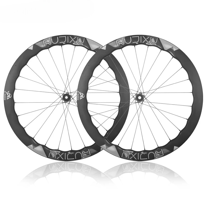 700C Ultra-Light Carbon Fiber Road Bike Wheelset Disc Brake Ready Tubeless Compatible