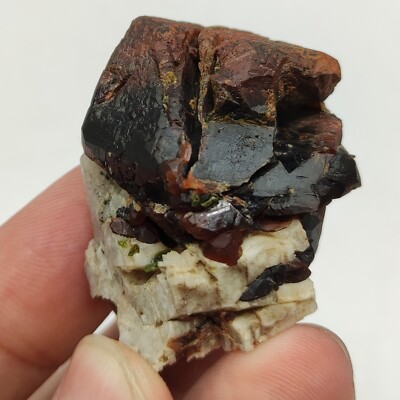 Andradite garnet crystals On Matrix On Albite In Step Formation Structure, 41g