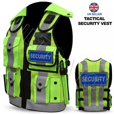Hi Viz Tactical Vest Security Enforcement CCTV Dog Handler Tac Vest Hiviz Green