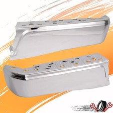 Pair Rear Bumper Face Bar End Caps Wo Sensor Hole For Ford F-150 2015-20 Chrome