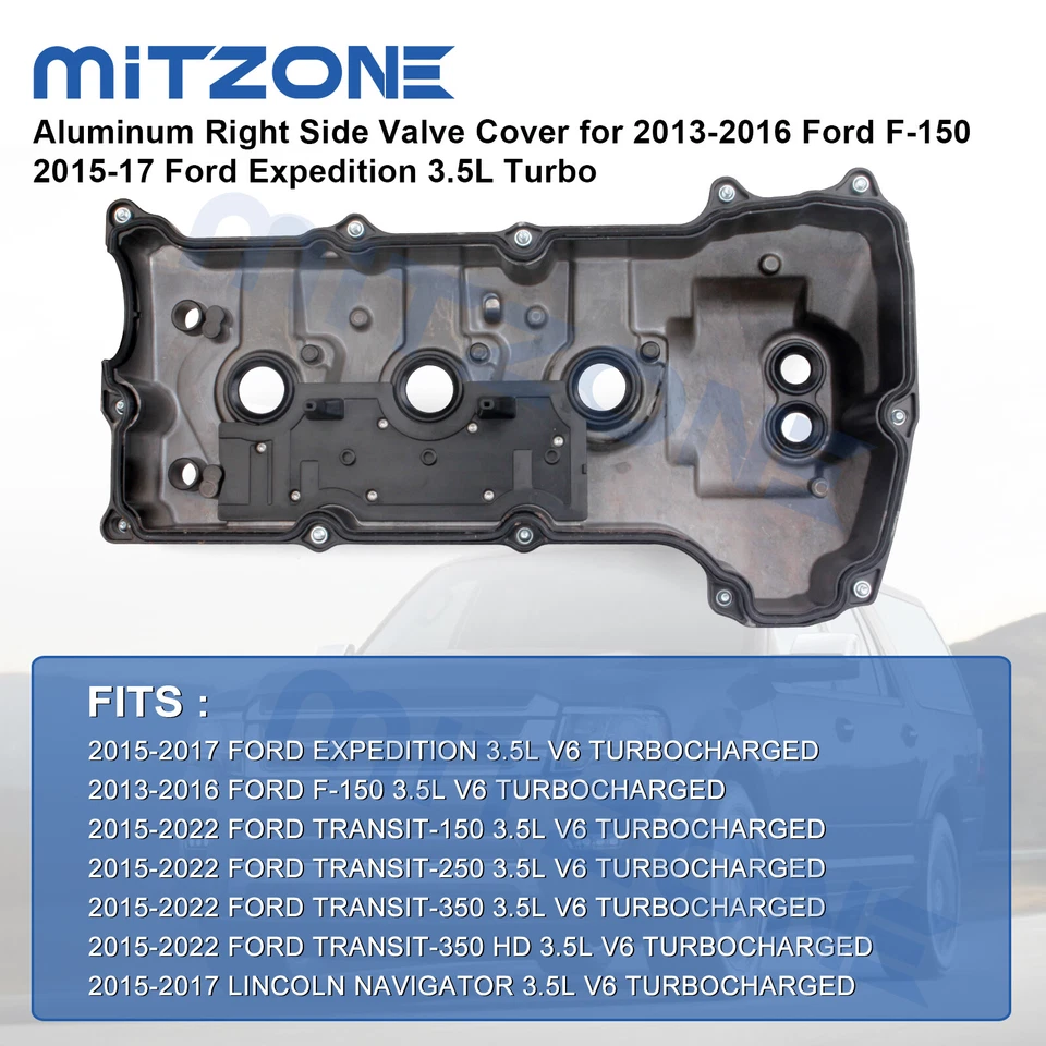 Cubierta de válvula lateral derecha de aluminio para 13-16 Ford F-150 15-17 Expedition 3.5 Turbo Foto 3 de 4