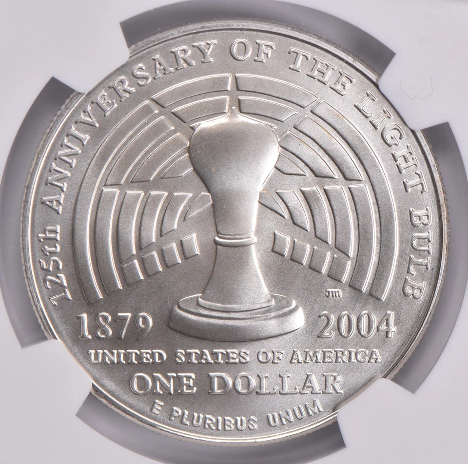 MS70 2004-P Thomas Edison Commemorative Dollar NGC Brown Label *0074 - Image 4 of 4