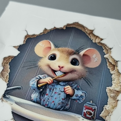 Maus Loch Wandaufkleber Neuheit Bad Dekoration Mäuse Haus Aufkleber 8 x 6 cm