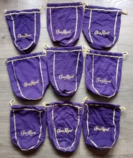 Lot of 6 Genuine Crown Royal Bags Purple Crown Royal Bags 750ml Drawstring Bags