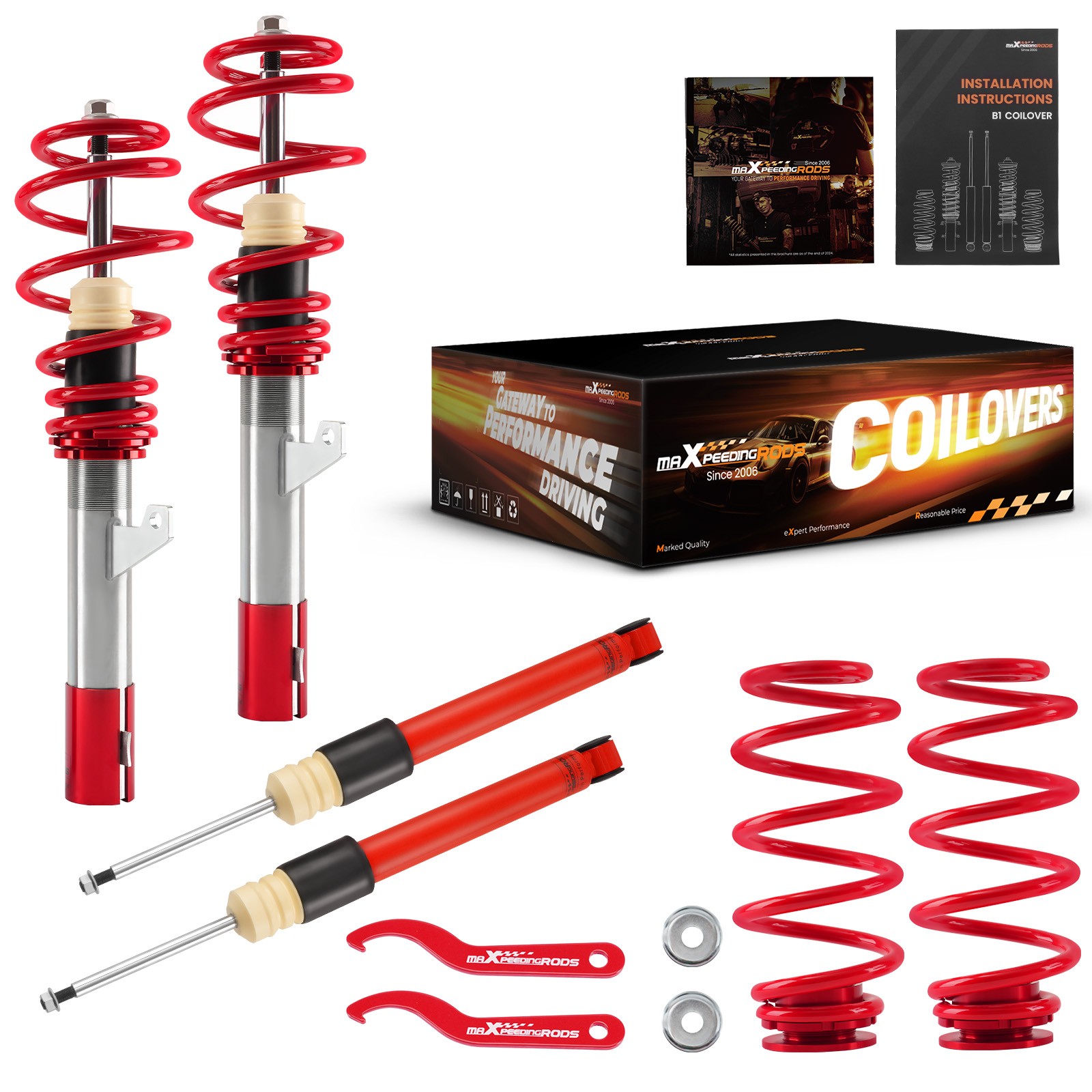 Coilovers Kit for Audi TT Mk2 8P 2003-2013 1.8TFSi 2.0TFSi Lowering Suspension