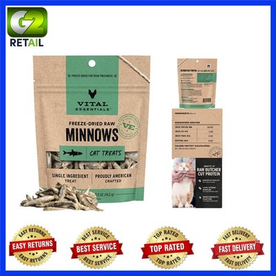 Grain-Free Freeze-Dried Minnows Cat Treats for All Breeds - 0.5oz Quality Snack