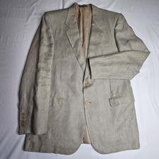 Vintage Gucci Linen Blazer Mens 44R Tan Sportscoat Luxury Jacket Old Money Ivy