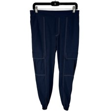 Athleta Chelsea Utility Jogger Pants Navy Blue Cargo Pockets Size 6 Tall