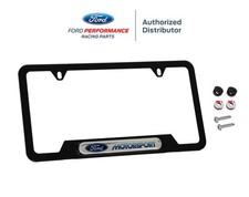 Marco de matrícula de acero inoxidable negro con tornillos logotipo Ford Motorsport años 80