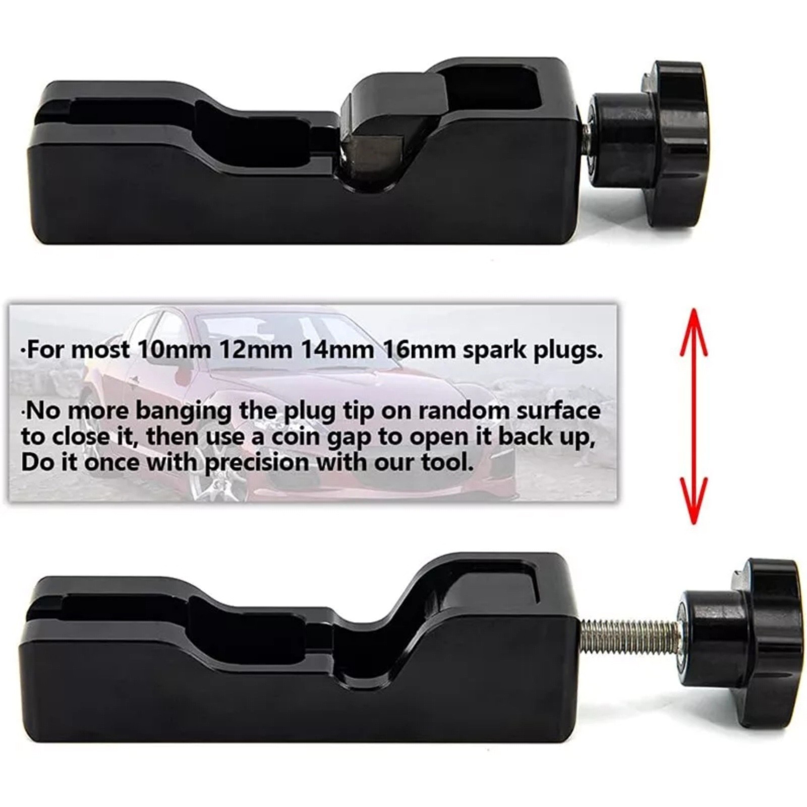 10/12/14/16mm Spark Plug Adjuster Tool, 32-Blade Magnetic Kit for Car Motorcycle