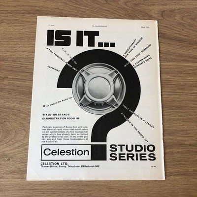 GRAM175 MAGAZINE ADVERT 11X8 CELESTION STUDIO SERIES SPEAKER