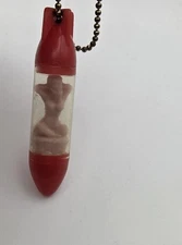 Vtg Nude Hula Dancer Keychain Enclosed Wiggling Plastic