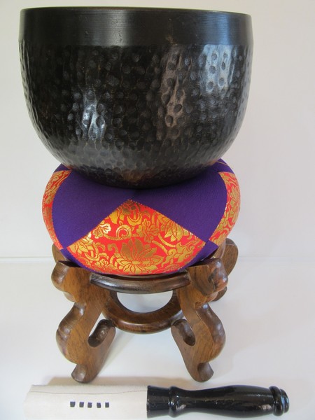 CAMPANA BUDISTA ORIN ZEN CON BASE Ø 21 cm JAPONÉS TAZÓN CANTO RIN BELL GONG (13)