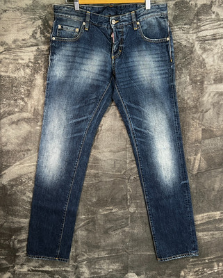 Dsquared² Slim Fit Jeans Herren W33 xL33 Blau Italy Made S71LA0428 Distressed Denim