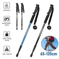 1Pair Telescopic Walking Hiking Trekking Poles Sticks 3-Section Antishock Unisex