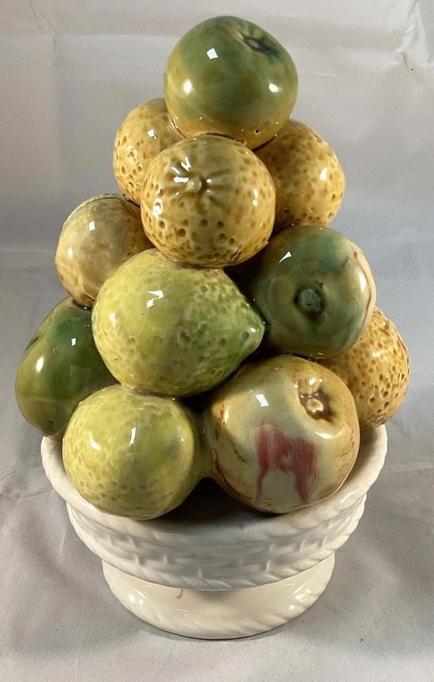 Mid Century Ceramic Majolica Fruit Stack By Secla - Image 2 of 4