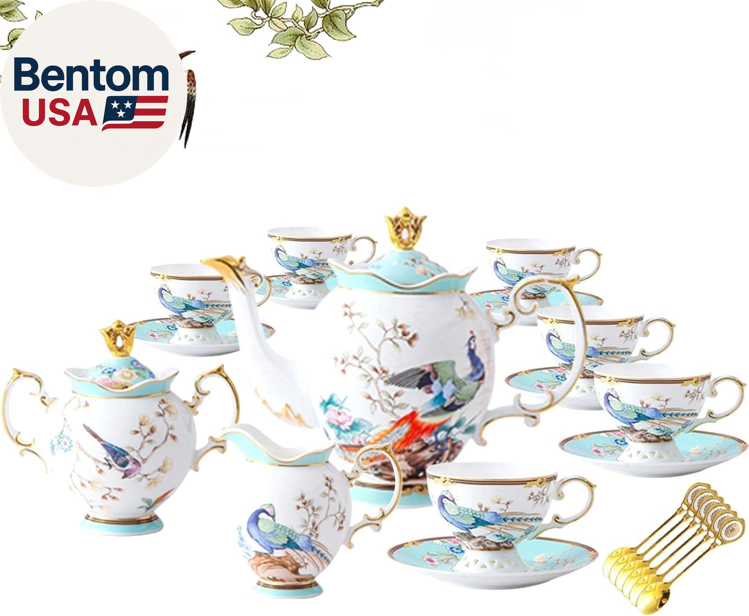Set With Teapot, Porcelain Tea Sets For Adults, 21-piece Vin
