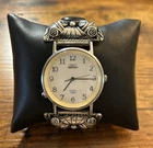 VTG. Sterling Silver Watch Band w/Onyx by Silversmith Sharon Cisco Navajo 1994