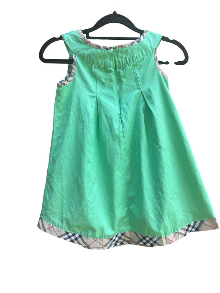 Vestido Burberry Niñas Talla 9 Verde Cuadros Diseñador Excelente Estado Foto 2 de 4