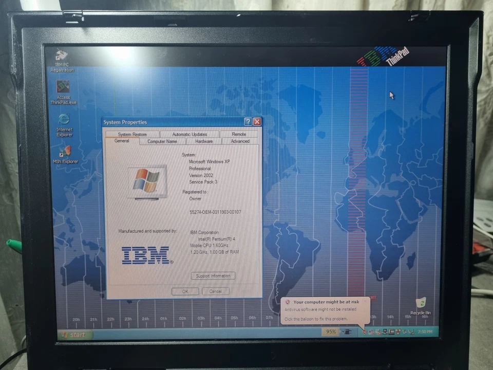 IBM ThinkPad A31 - 60 GB HDD, Intel Pentium 4-M, 1024 MB RAM - Immagine 2 di 4