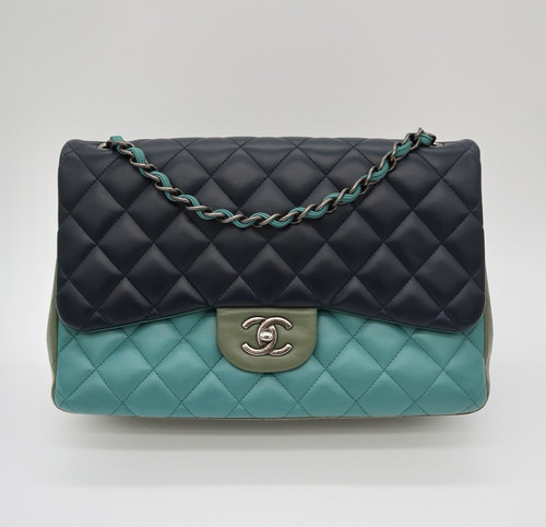 CHANEL Classic Double Flap Jumbo, RARE Tricolor