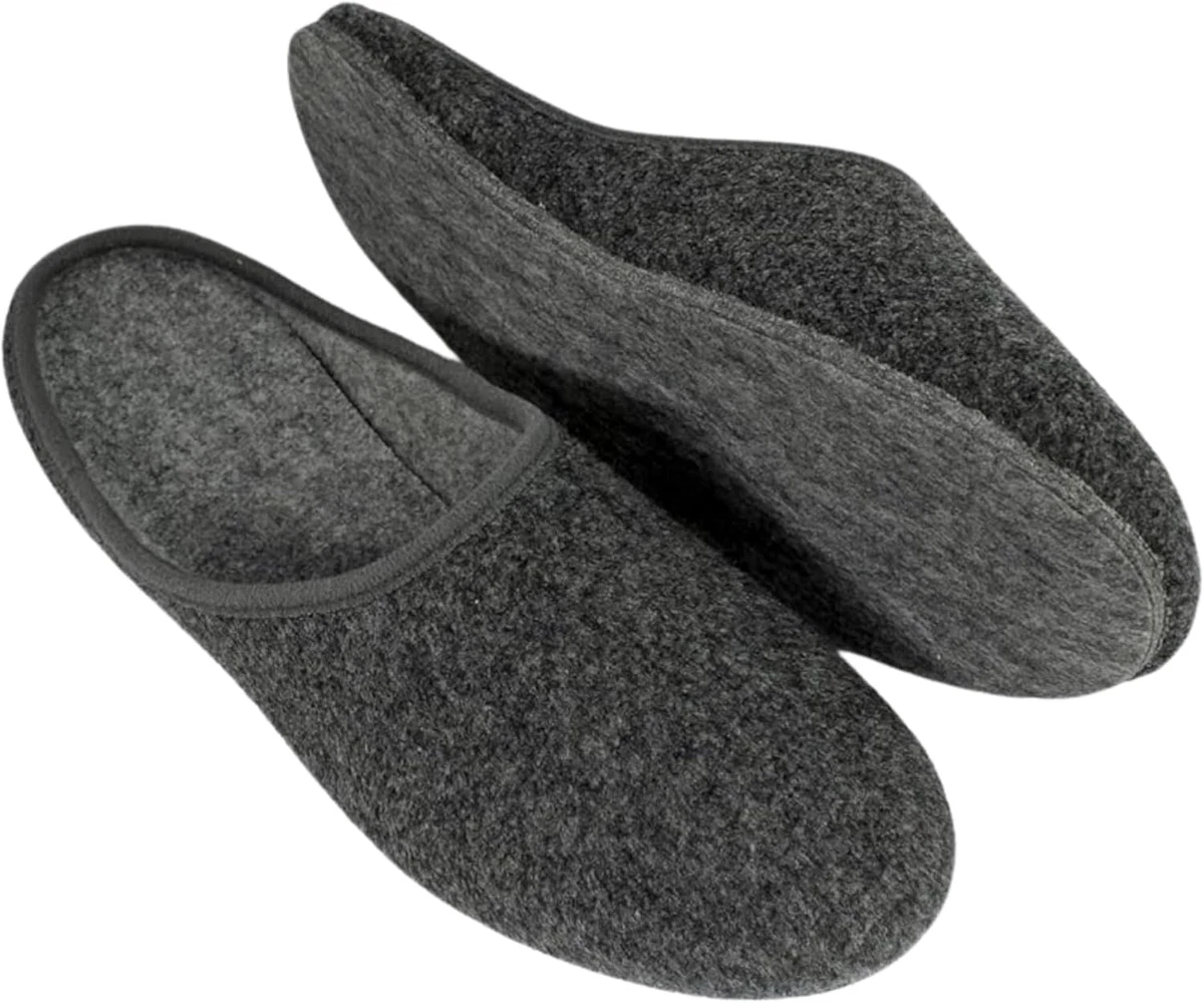 Pantofole in feltro WoolFit® Sherpa con suola in gomma
