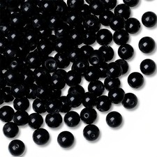 ZKGYUS 50 Pcs 6mm Natur Turmalin Perlen, Schwarz, Rund, Beads, Perlen f&uuml;r DIY