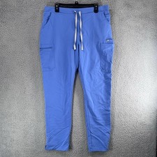 Figs Scrub Pants Womens Large Tall LT Blue Technical Collection Straight Leg 5A