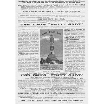 ENO'S FRUIT SALT Victorian Advertisement 1890