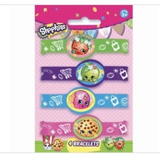 Shopkins Party Supplies Rubber Bracelets One Pack Of 4