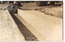 RPPC Old Mission SANTA BARBARA, CA Indian Laundry 1940s Vintage Postcard