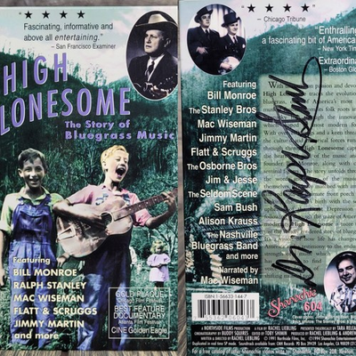 #ad Signed by Ralph Stanley High Lonesome: The Story of Bluegrass Music 1991 VHS $35.95