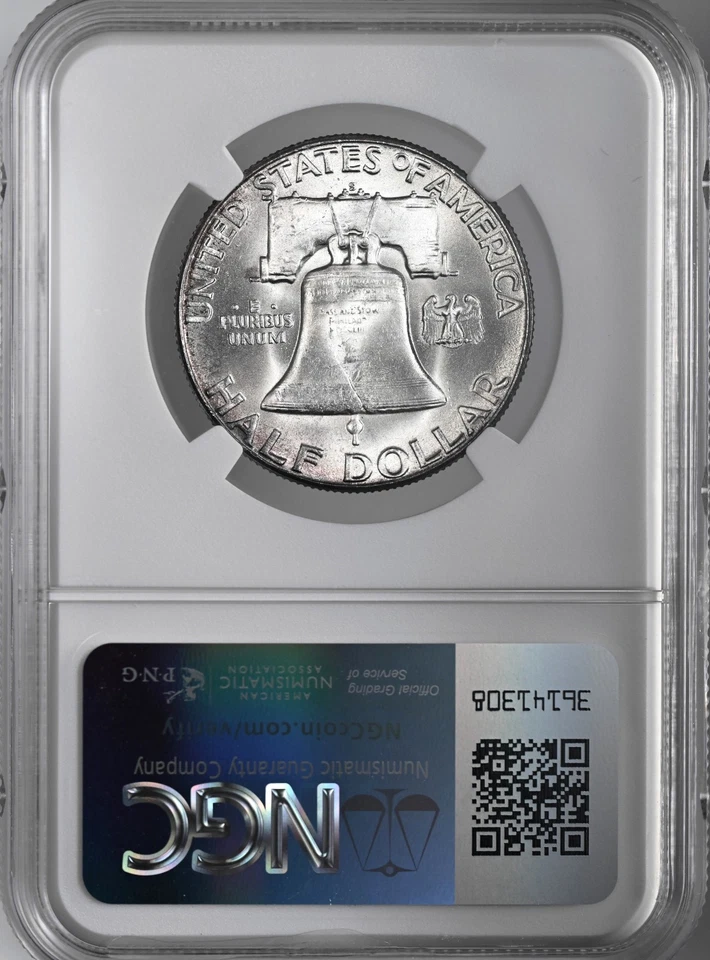 1953-S  50C FRANKLIN SILVER HALF DOLLAR  NGC MS64 #8164557-086  SOME TONING - Image 4 of 4