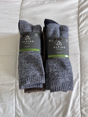 New Alpine Design Performance Hiker Crew Socks - 2 Pack Sz Large 9-12 (8 Packs)