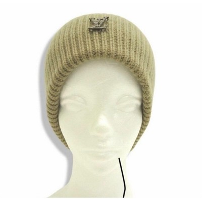 Louis Vuitton LV Ahead Cashmere Beanie Hat Beige M77971 Authentic