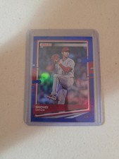 2020 Panini Donruss - Photo Variation Shohei Ohtani #94 Holo Blue Pitching