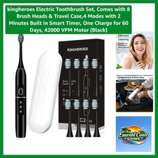Sonic Electric Toothbrush Set with 8 Brush Heads  Travel Case