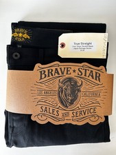 Brave Star Selvage Denim Jeans True Straight 14oz Onyx Double Black 33/32 NWT