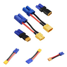 2 Pairs XT60 to EC5 Connector Adapter Male Female RC LiPo Battery Connectors 55A