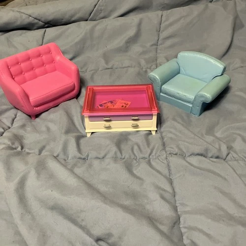 Vintage Barbie Mattel Living in Style Coffee Table Doll House Furniture 2002