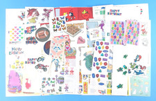 Vintage Used Junk Lot Sticker Sheets Scrapbooking
