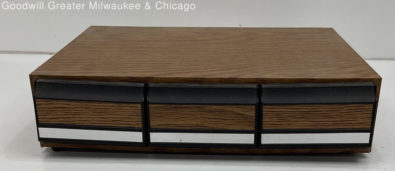 Vintage Faux Wood Grain Audio Cassette Tape Storage #2