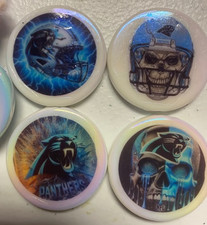 Carolina Panthers handmade 2 sided disk beads for beadable pens 4pk