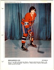 1972-73 Dimanche / Derniere Heure Photos Bob Murdoch #NNO Montreal Canadiens