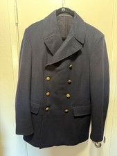 Vintage Derber Swedish Naval Peacoat Wool Military Officer Anchor Bottom 98L