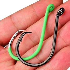 20pcs Sport Circle Offset Fishing Hook High Carbon Steel Sharp Catfish1/0#-10/0#