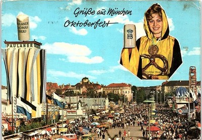 Vintage Postcard Oktoberfest Munich Germany Handwritten Message