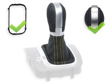 SCHALTKNAUF FUR VW GOLF 6 DSG GTI SCHALTMANSCHETTE ALCANTARA NAHT GELB RAHMEN