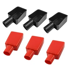 6 Pcs Battery Terminal Covers Soft Rubber Positive Negative for Car Motorcycle